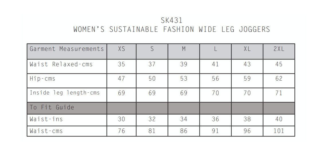 University of Bath - Lacrosse Wide Leg Joggers - Gray - Women's Fit - Size Guide