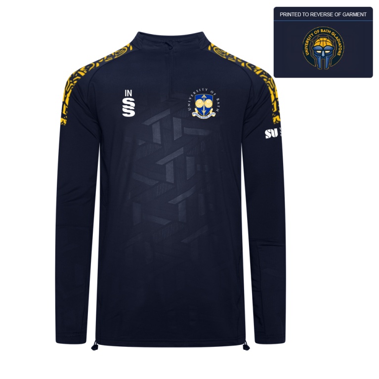 University of Bath - Basketball - Impact 1/4 Zip Performance Top - Navy - Men's Fit