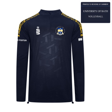 University of Bath - Impact 1/4 Zip Performance Top - Navy - Men's Fit Volleyball