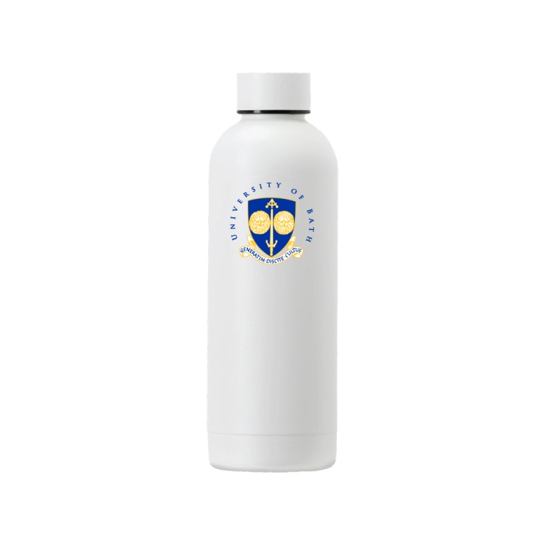 University of Bath - Stainless Steel Bottle - White - 500ML