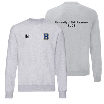 University of Bath - Lacrosse - Set in Sleeve Sweatshirt - Gray - Unisex Fit
