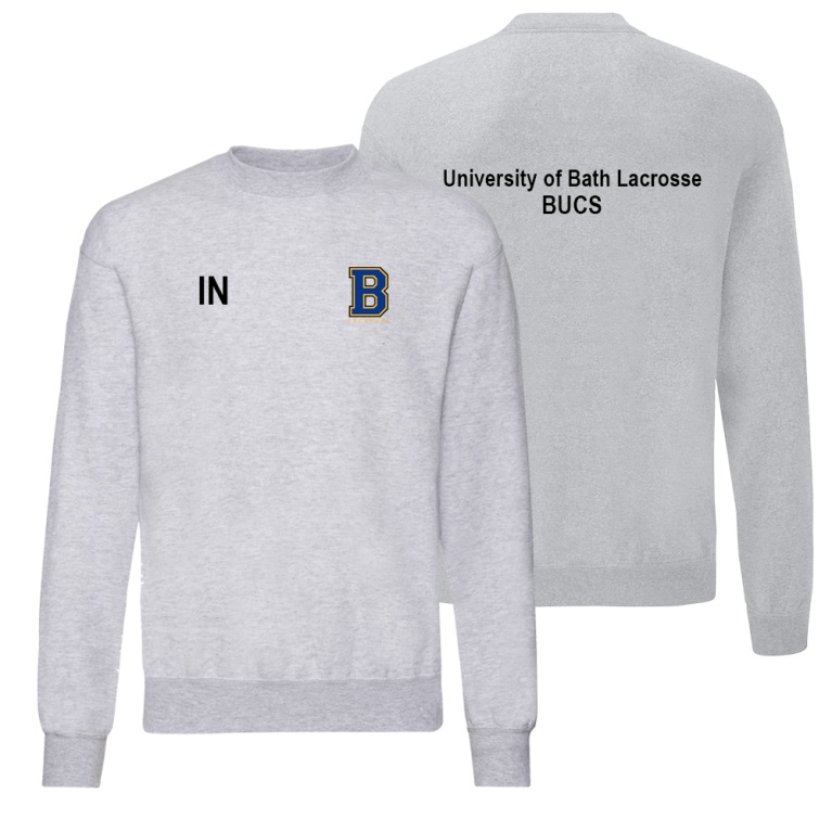 University of Bath - Lacrosse - Set in Sleeve Sweatshirt - Gray - Unisex Fit