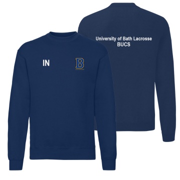 University of Bath - Lacrosse - Set in Sleeve Sweatshirt - Navy - Unisex Fit