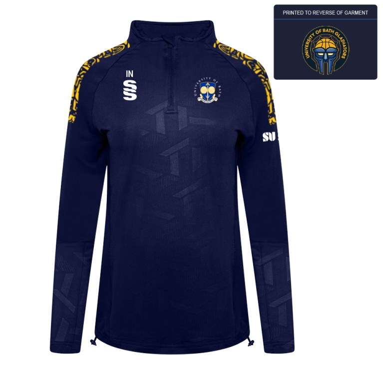 University of Bath - Basketball - Impact 1/4 Zip Performance Top - Navy - Women's Fit