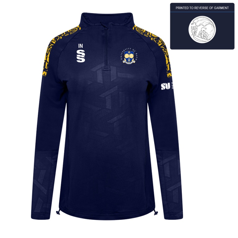 University of Bath - Surf -Impact 1/4 Zip Performance Top - Navy - Women's Fit