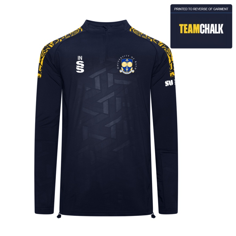 University of Bath - Weightlifting & Powerlifting - Impact 1/4 Zip Performance Top - Navy - Men's Fit