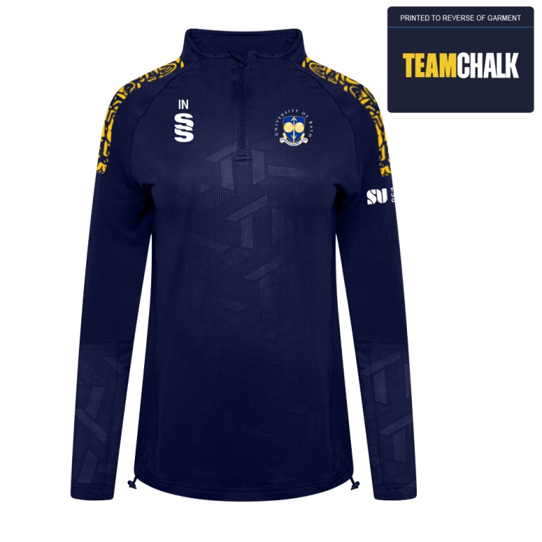 University of Bath - Weightlifting & Powerlifting - Impact 1/4 Zip Performance Top - Navy - Women's Fit
