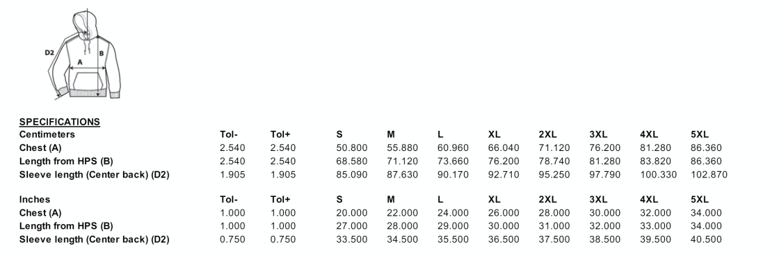 University of Bath - Lacrosse - Heavy Blend Hoody Sweatshirt - Navy - Unisex Fit - Size Guide