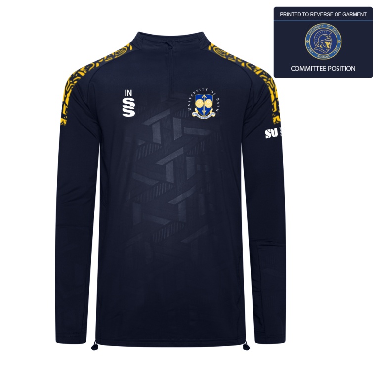 University of Bath - Baseball - Impact 1/4 Zip Performance Top - Navy - Men's Fit