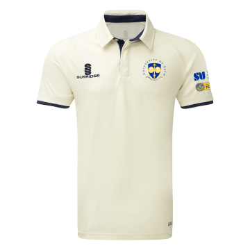 University of Bath - Ergo Cricket Shirt - Short Sleeve : Navy Trim