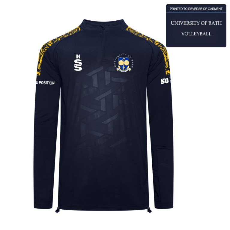 University of Bath - Impact 1/4 Zip Performance Top - Navy - Men's Fit Volleyball