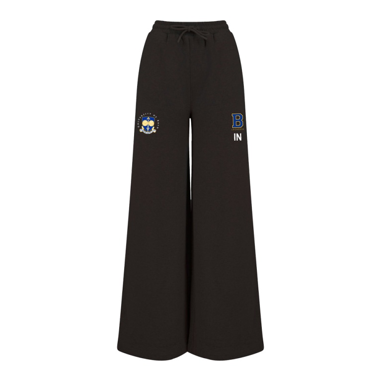 University of Bath - Lacrosse Wide Leg Joggers - Black - Women's Fit