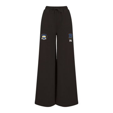 University of Bath - Lacrosse Wide Leg Joggers - Black - Women's Fit