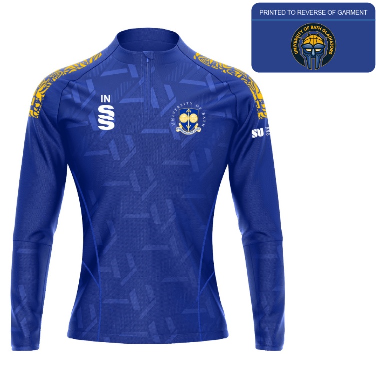 University of Bath - Basketball - Impact 1/4 Zip Performance Top - Royal - Men's Fit